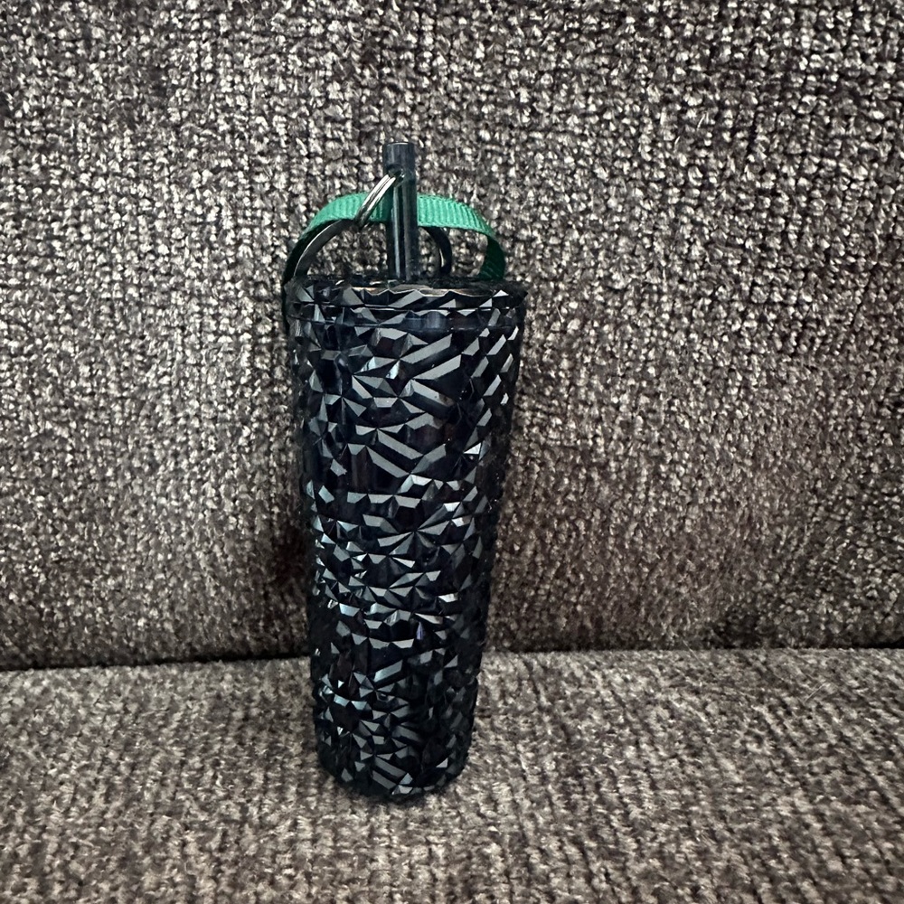 Starbucks 2024 Cold Cup Ornament Key Chain Venti Sparkly Black One Size New - Picture 8 of 11